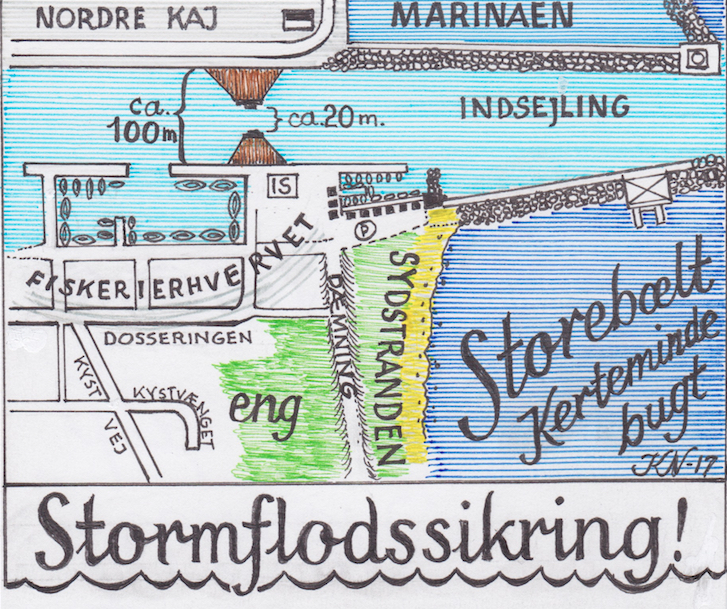 Karl Krølle Stormflodssikring Tegning Illustation Læserbrev December 2017