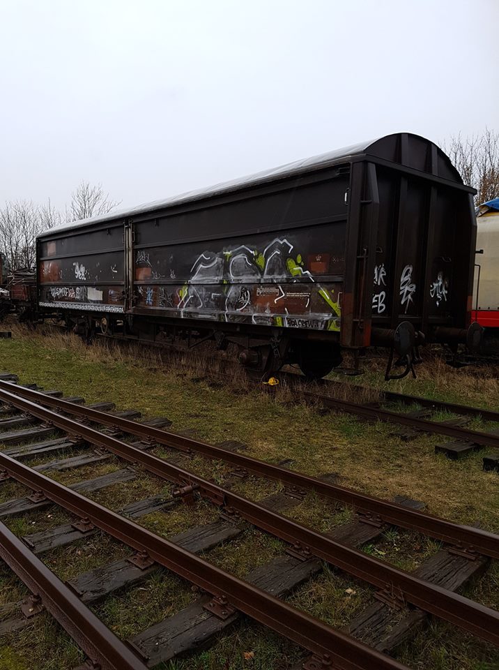 Togvogn Med Grafitti Marslev Privatfoto Marts 2019