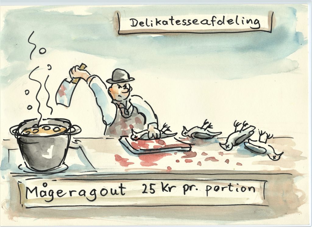 K22 Super Brugsen i Kerteminde vil mågerne til livs.