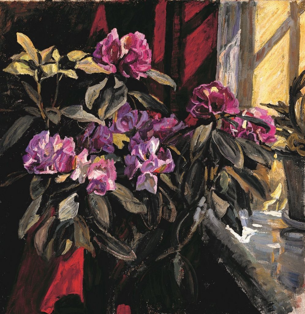 Larsen alhed rhododendron u.å. olie 80 x 79 jlm 2 207 foto jens frederiksen (1)