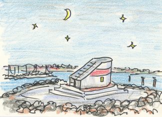 Mystisk rumskib landet på yderste havnemole i marinaen