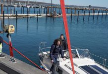 250 både skal flyttes: Travl uge venter i Kerteminde Marina Båd i vandet