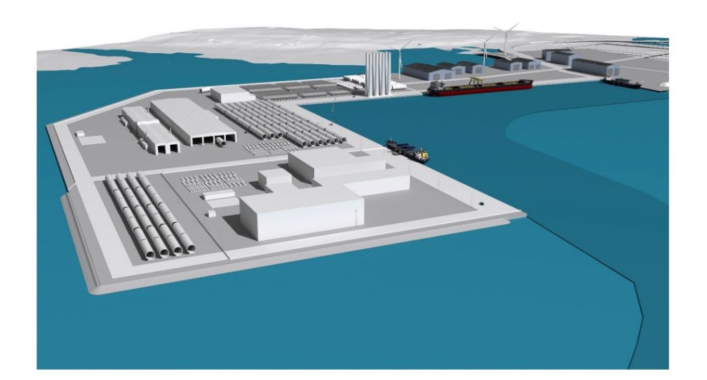Visualisering af fremtidige forhold odense havn havneudvidelse grafik havn