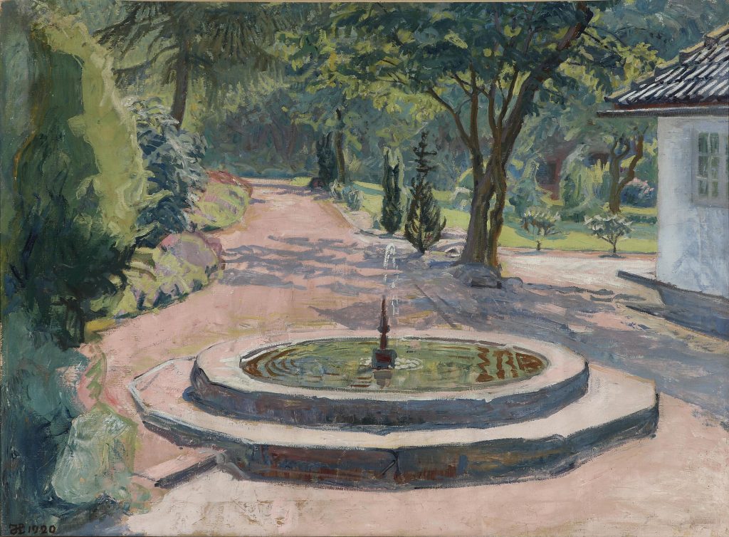Johannes Larsen Springvande, olie, 1920. Foto Bruun Rasmussen
