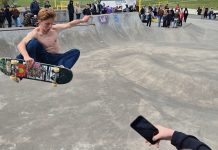 Skatere fra landsholdet satte Multiparken på den anden ende Oliver Holm skateboard Munkebo
