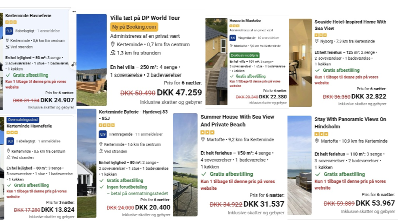 Overnatning hotel sommerhus