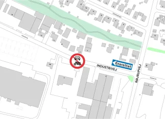 Vejarbejde giver ny trafikafvikling i Langeskov Industrivej trafikomlægning